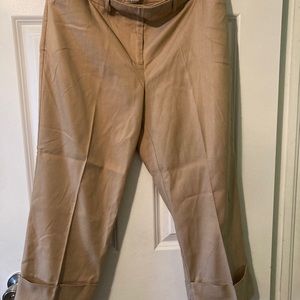 Covington tan twill brown dress pants 10 women’s cuffed looks brand new pockets